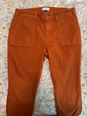 Studio Blue Burnt Orange Straight Leg Jeans | High Rise Utility Style Size 32